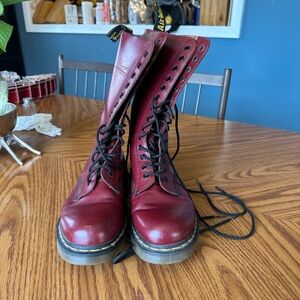 Dr. Martens Red Leather Boots